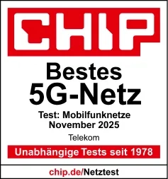 Zur Auszeichnung: CHIP - Bestes 5G Netz im Test Mobilfunknetze November 2025