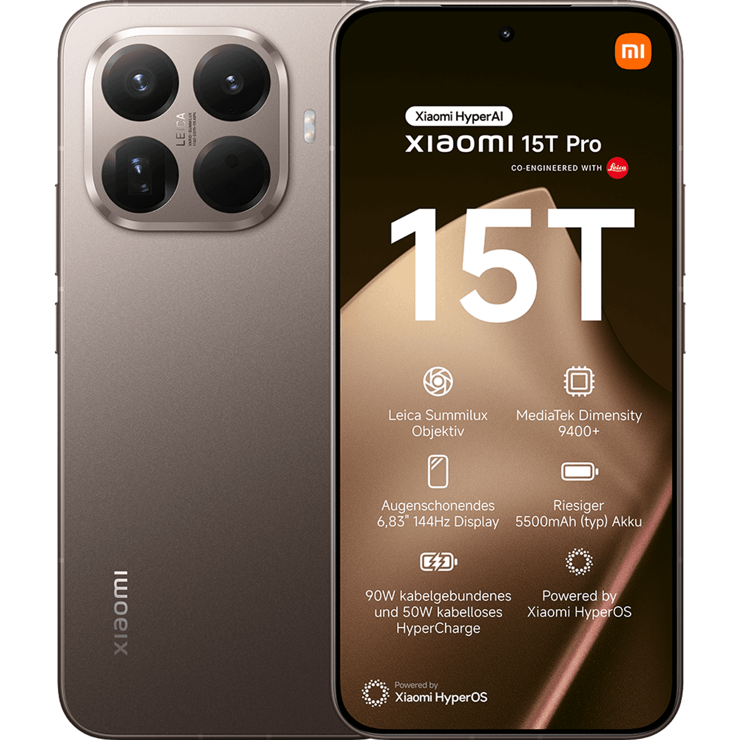 Xiaomi 15T Pro Mocha Gold 512GB im Vertrag MagentaMobil XL mit Ratenzahlung